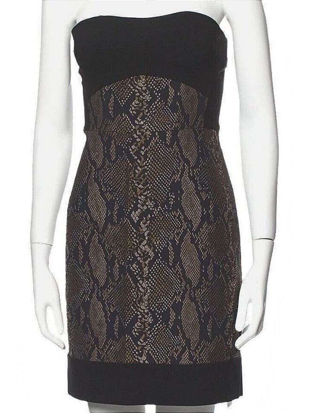 NWT Diane von Furstenberg Garland Two Strapless $375 Snake Print Dress, 4